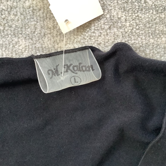 NWT Boutique Brand M. Kalan Black Top with Flare Sleeves Sz. L - Picture 7 of 8